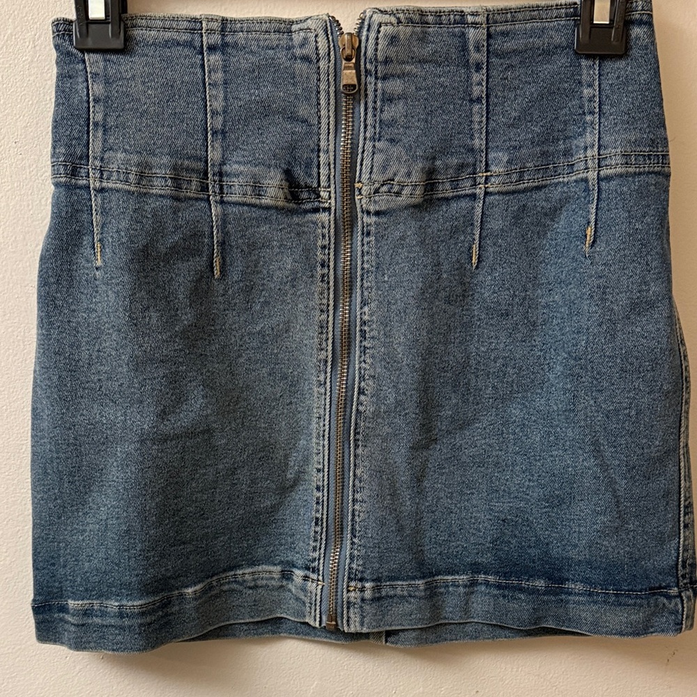 We The Free Blue Denim Mini Skirt - Picture 1 of 3
